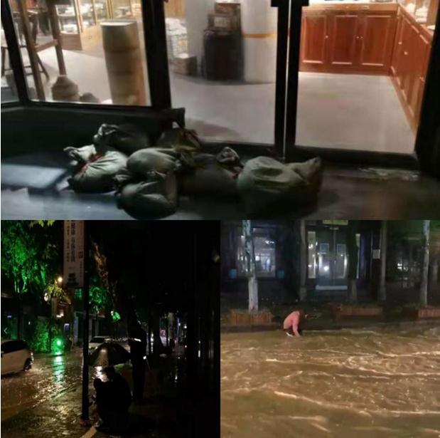 突降暴雨，井巷物业公司保街区平安