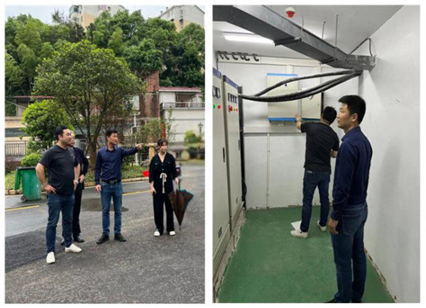 市古镇投资公司检查古镇天御小区环境卫生整治情况